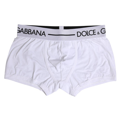 Dolce & Gabbana White Cotton Stretch Regular Boxer Underwear