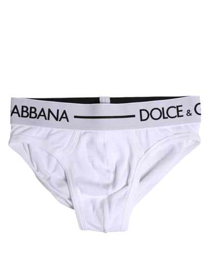 Dolce & Gabbana White Cotton Stretch Regular Brief Underwear