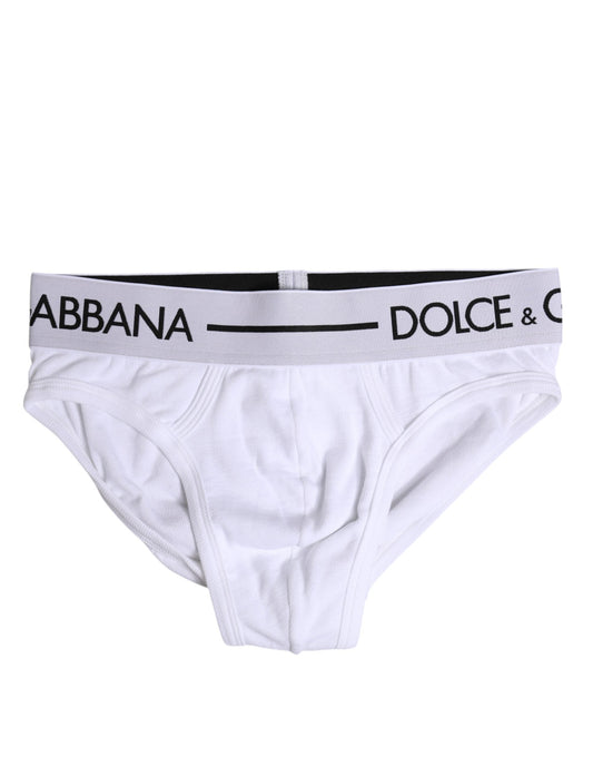 Dolce & Gabbana White Cotton Stretch Regular Brief Underwear