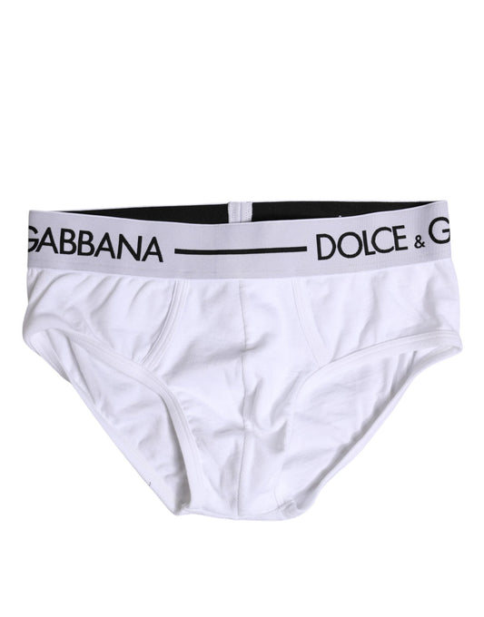 Dolce & Gabbana White Cotton Stretch Regular Brief Underwear