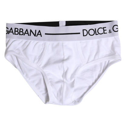 Dolce & Gabbana White Cotton Stretch Regular Brief Underwear