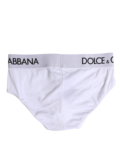 Dolce & Gabbana White Cotton Stretch Regular Brief Underwear