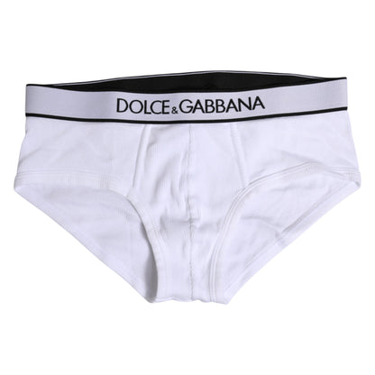 Dolce & Gabbana White Cotton Stretch Regular Brief Underwear