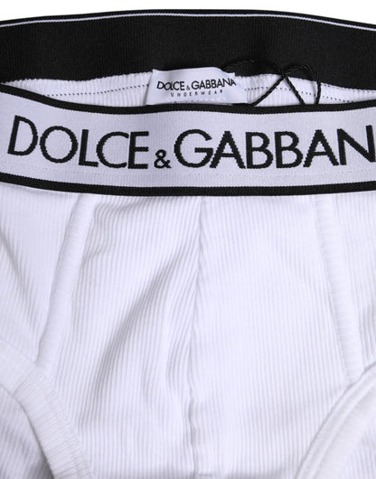 Dolce & Gabbana White Cotton Stretch Regular Brief Underwear