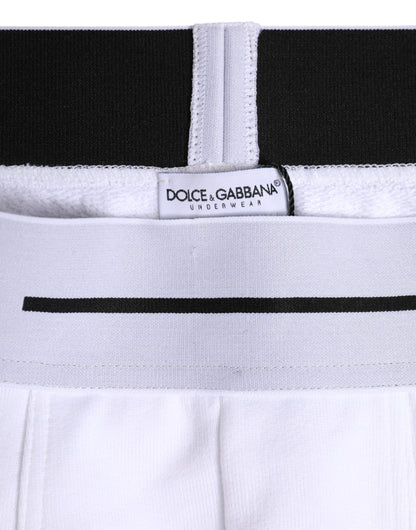 Dolce & Gabbana White Cotton Stretch Regular Boxer Underwear