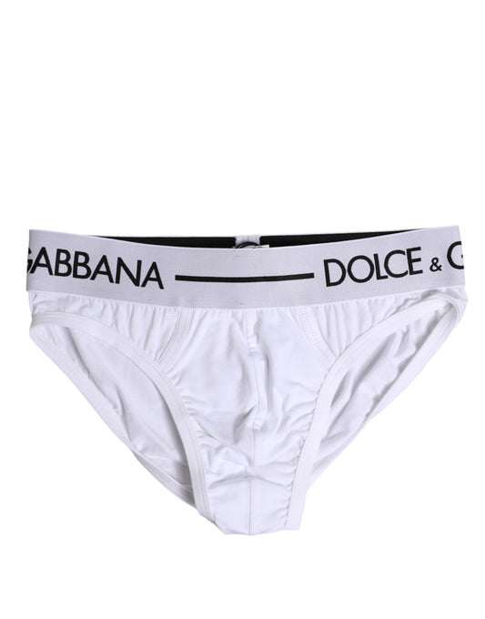 Dolce & Gabbana White Cotton Stretch Regular Brief Underwear