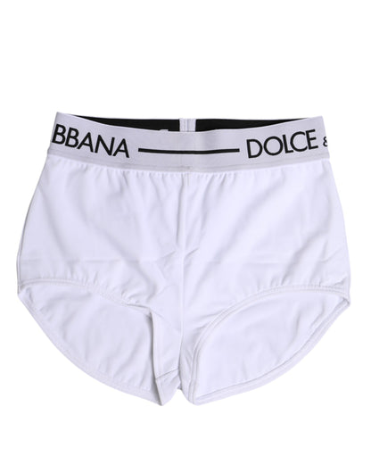 Dolce & Gabbana White Nylon Logo Waistband Boxer Brief Underwear