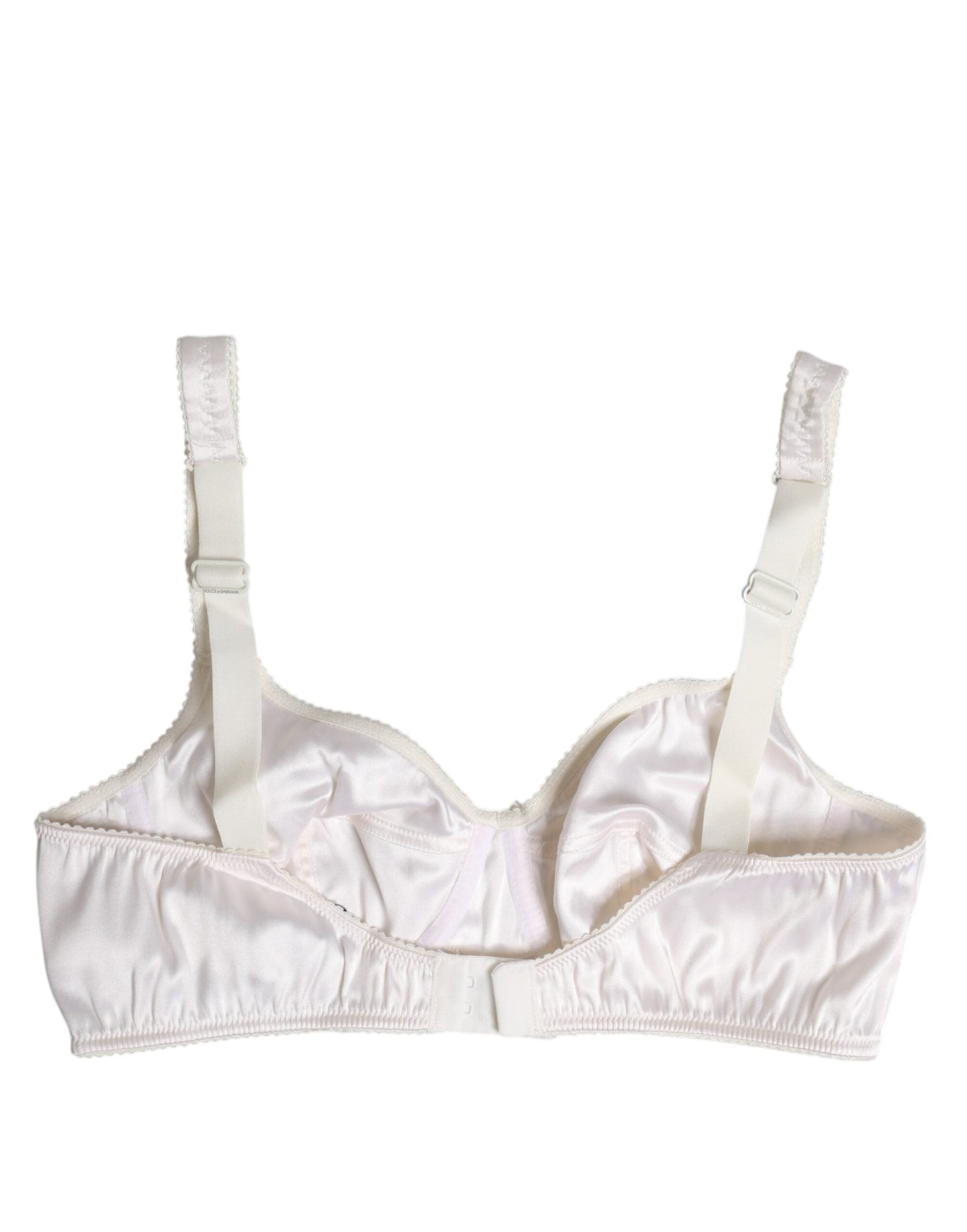 Dolce & Gabbana White Silk Balconette Non Wire Bra Underwear