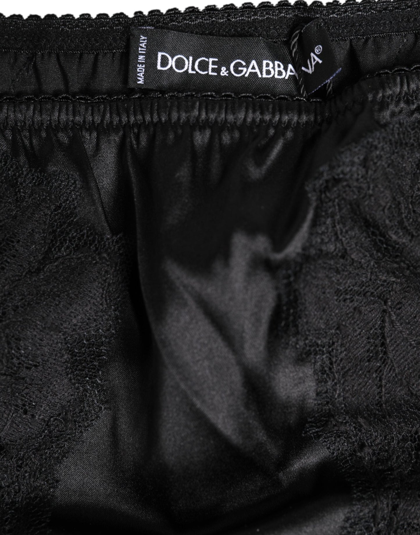 Dolce & Gabbana Black Silk Lace Stretch Bikini Panty Underwear