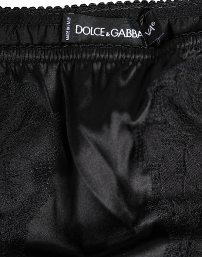 Dolce & Gabbana Black Silk Lace Stretch Bikini Panty Underwear