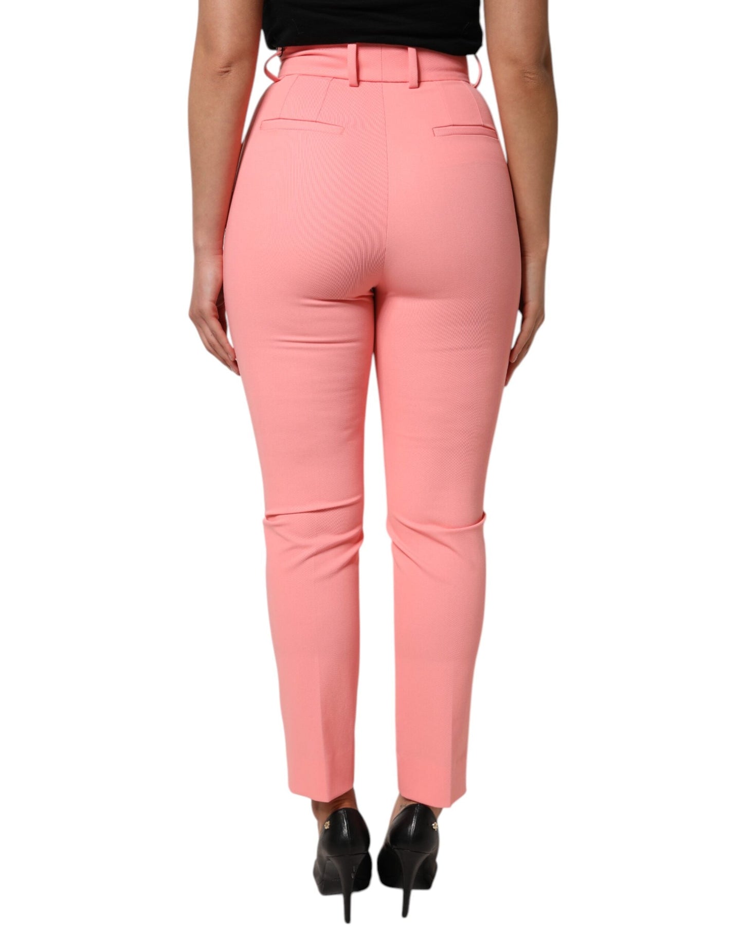 Dolce & Gabbana Pink High Waist Dress Tapered Pants