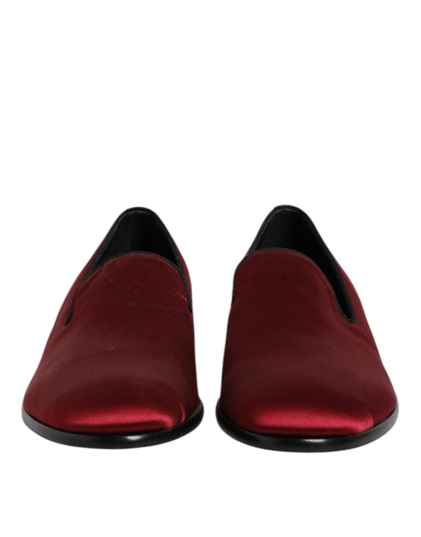 Dolce & Gabbana Red Velvet Slip On Loafers Formal Shoes