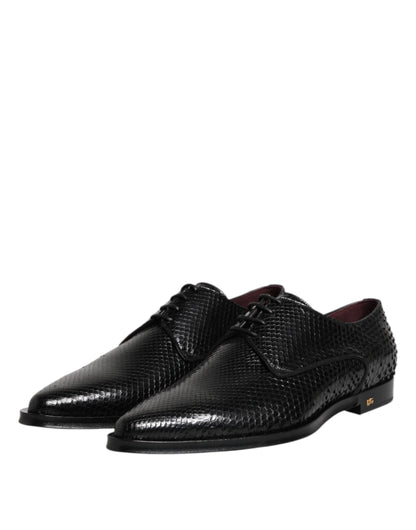 Dolce & Gabbana Black Leather Lace Up Dress Men Derby Shoes