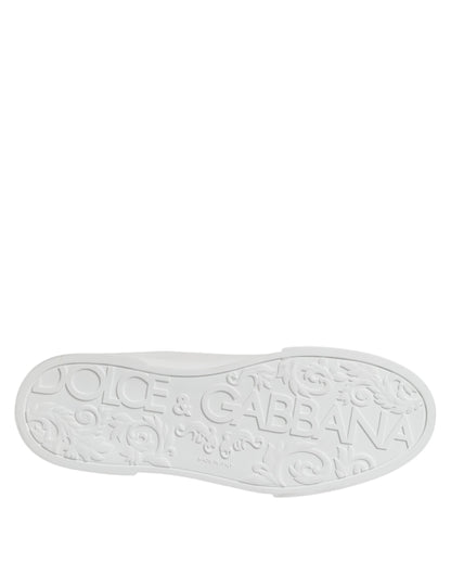 Dolce & Gabbana White DG Logo Portofino Low Top Sneakers Shoes
