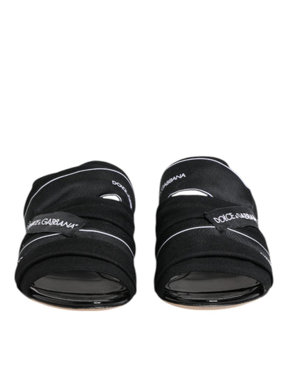 Dolce & Gabbana Black Slides Slip On Sandals Shoes