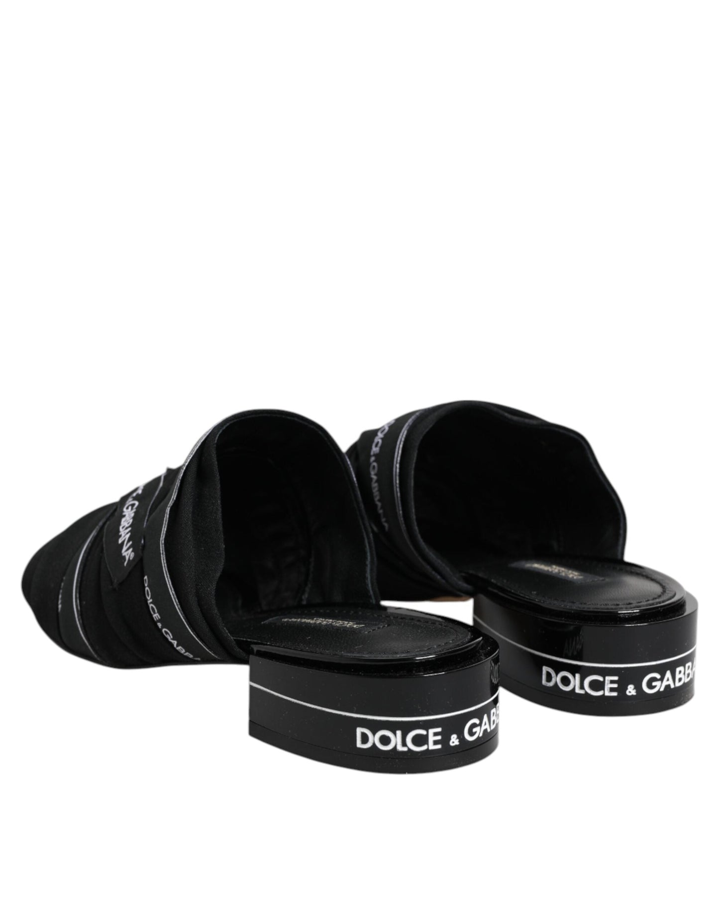 Dolce & Gabbana Black Slides Slip On Sandals Shoes