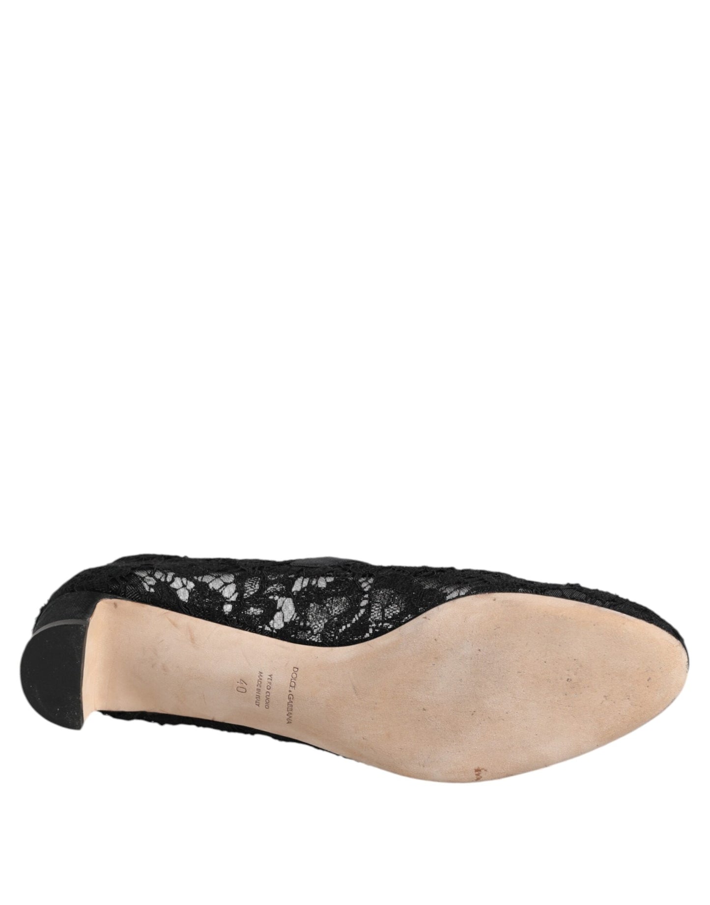 Dolce & Gabbana Black Vally Taormina Floral Lace Pumps Shoes