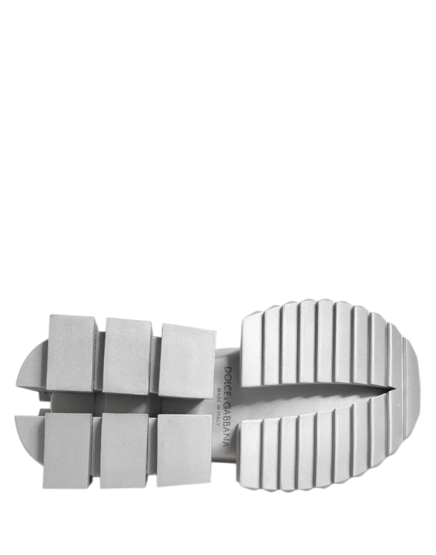 Dolce & Gabbana Silver Leather Super Queen Sneakers Shoes