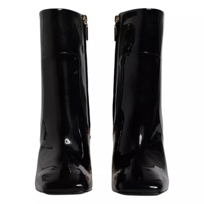 Dolce & Gabbana Black Jackie Leather Mid Calf Boots Shoes