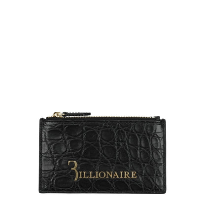 Billionaire Italian Couture Black Crocodile Cardholders