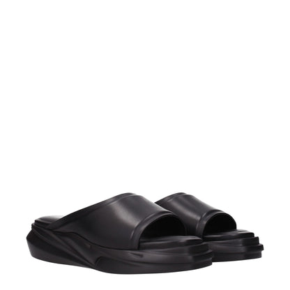 Alyx Black Leather Slippers Sandals