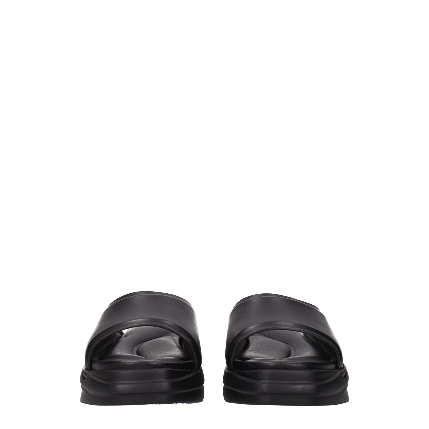 Alyx Black Leather Slippers Sandals
