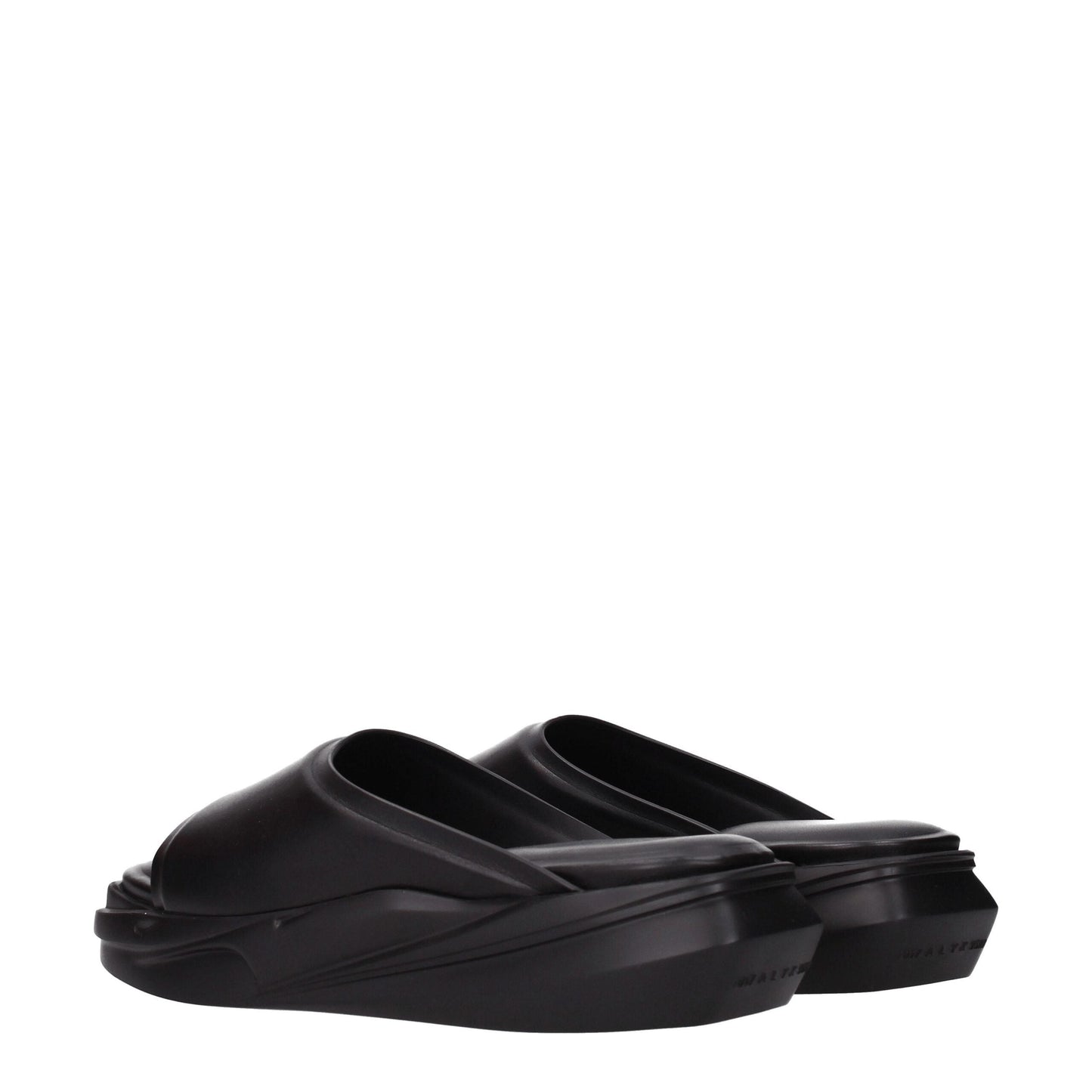 Alyx Black Leather Slippers Sandals