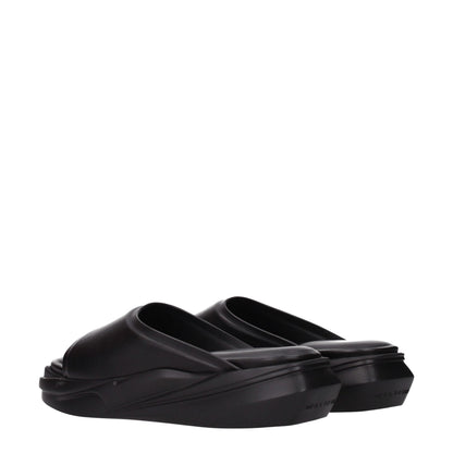 Alyx Black Leather Slippers Sandals