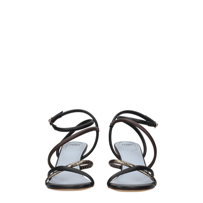 Fendi Multicolor Leather Flat Sandals