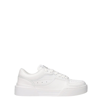 Dolce & Gabbana White Leather Low Tops