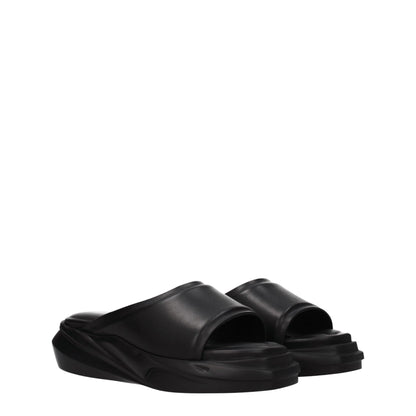 Alyx Black Leather Slippers Sandals