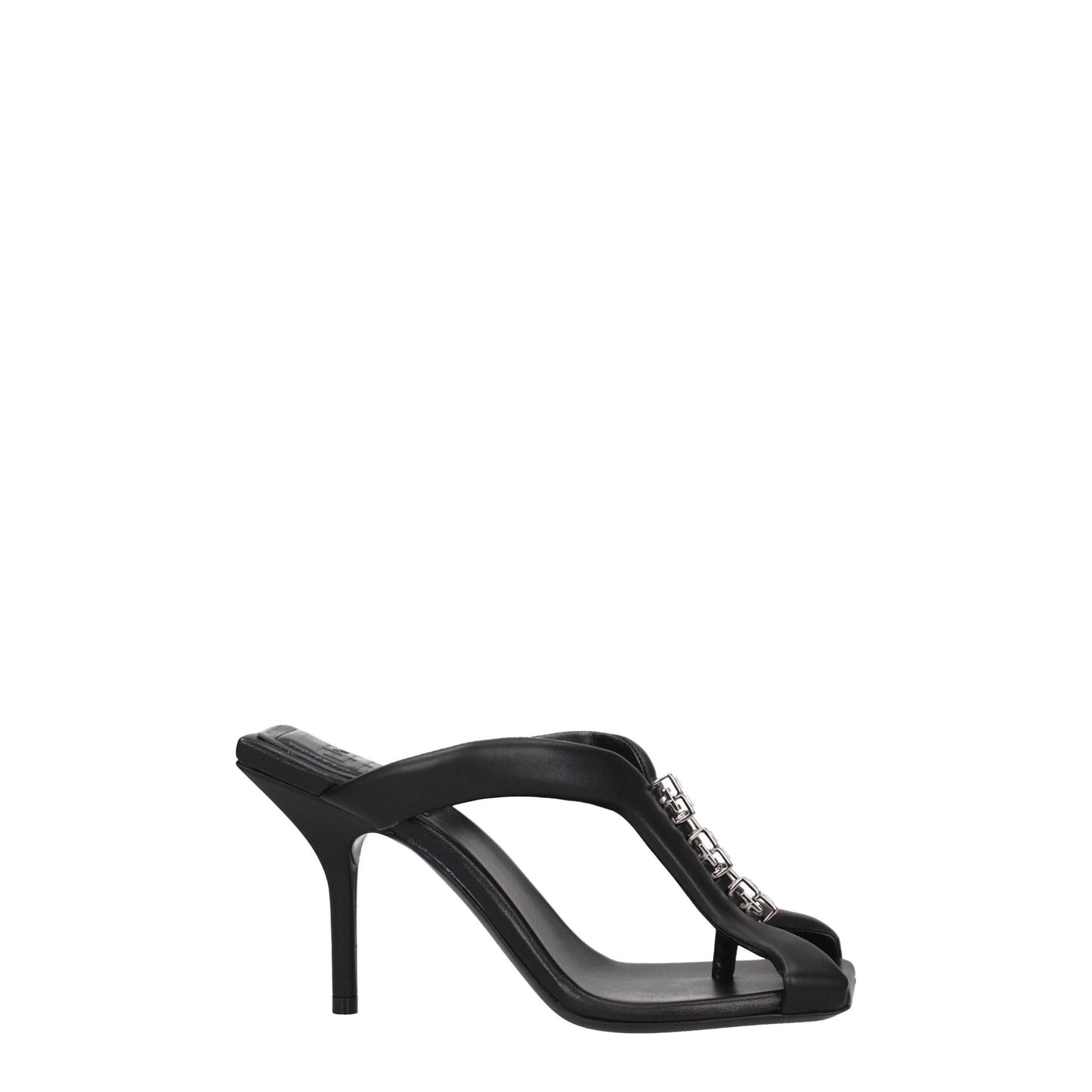 Givenchy Black Leather Stiletto Heels Sandals