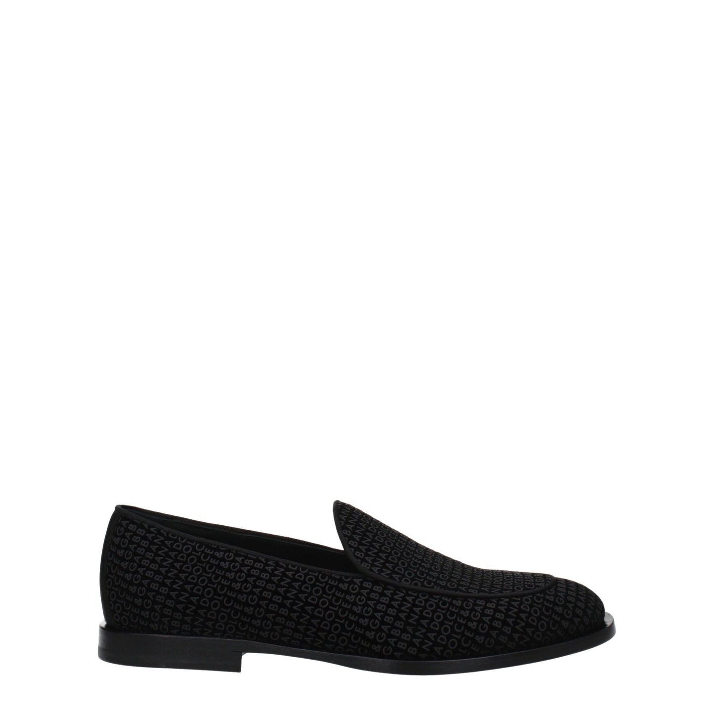 Dolce & Gabbana Black Velvet Slip-On Loafers