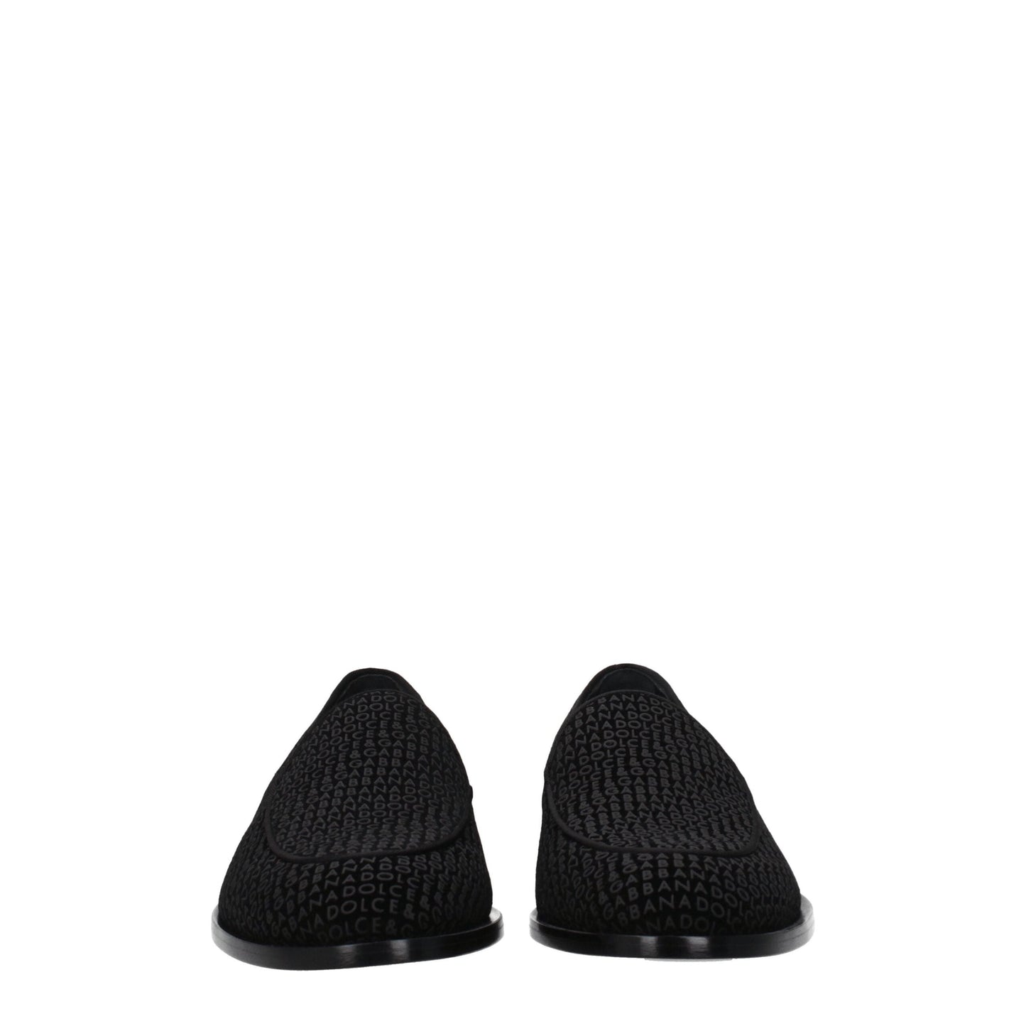 Dolce & Gabbana Black Velvet Slip-On Loafers