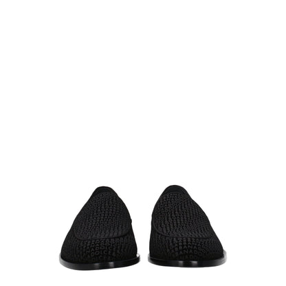 Dolce & Gabbana Black Velvet Slip-On Loafers