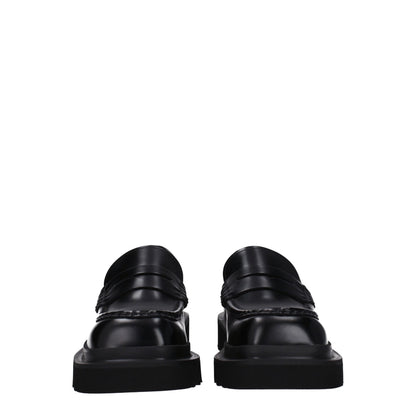 Dolce & Gabbana Black Leather Slip-On Loafers