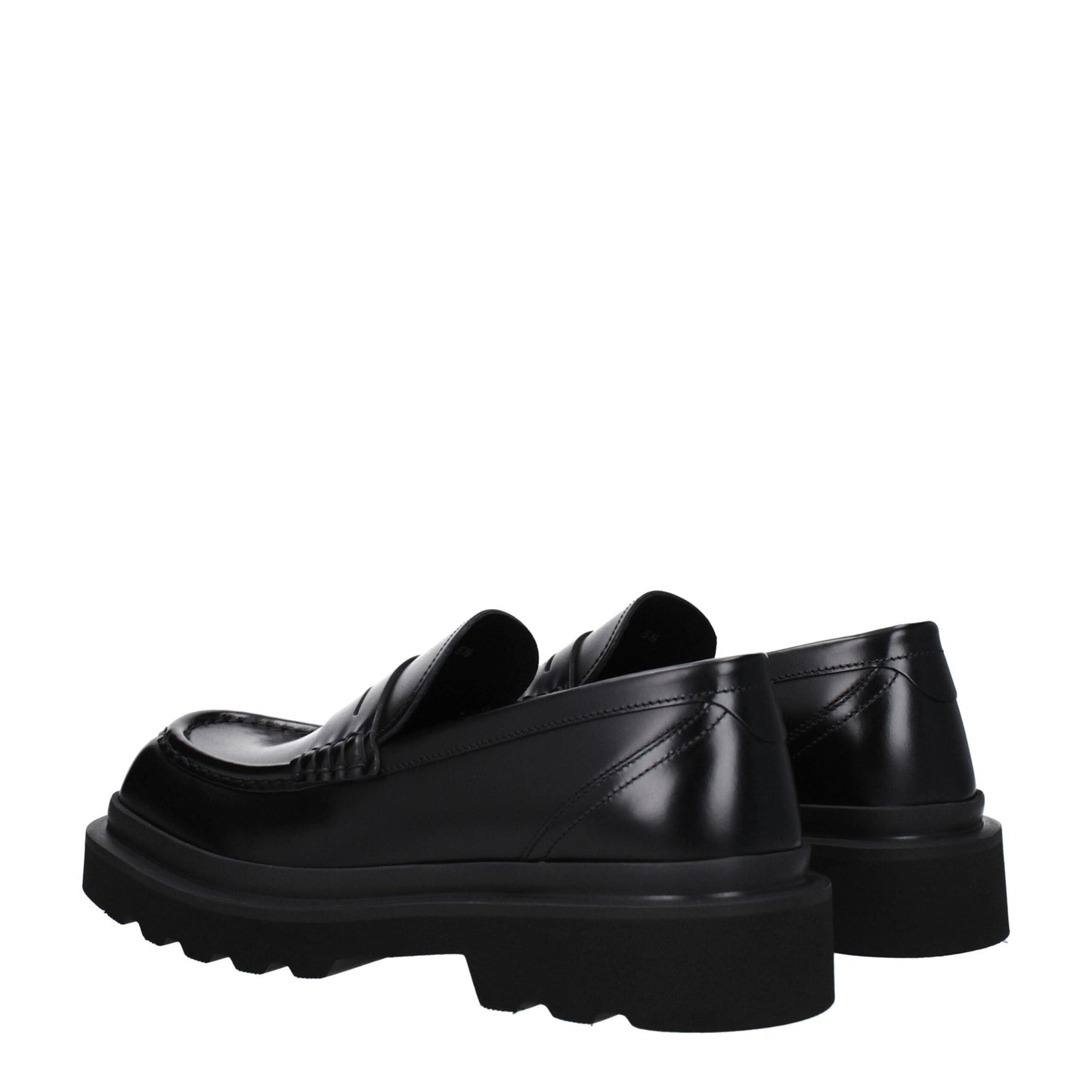 Dolce & Gabbana Black Leather Slip-On Loafers
