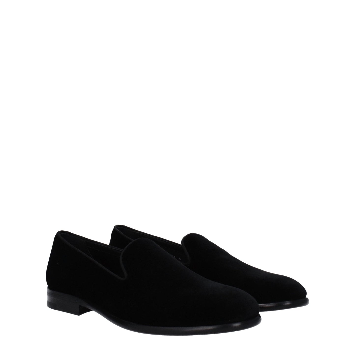 Dolce & Gabbana Black Velvet Slip-On Loafers