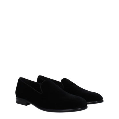 Dolce & Gabbana Black Velvet Slip-On Loafers
