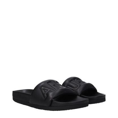 Ambush Black Leather Slippers Sandals