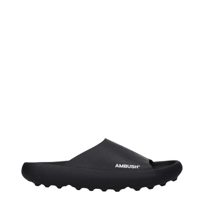 Ambush Black Cotton Slippers Sandals