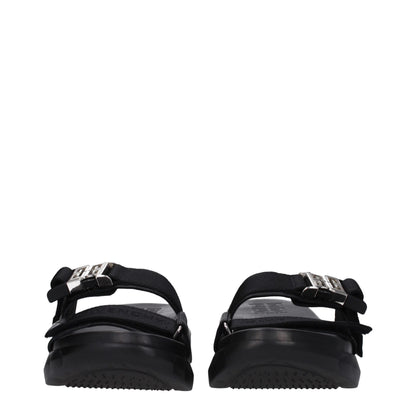 Givenchy Black Fabric Slippers Sandals