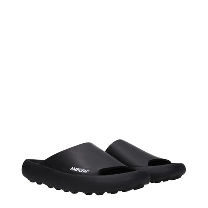 Ambush Black Cotton Slippers Sandals