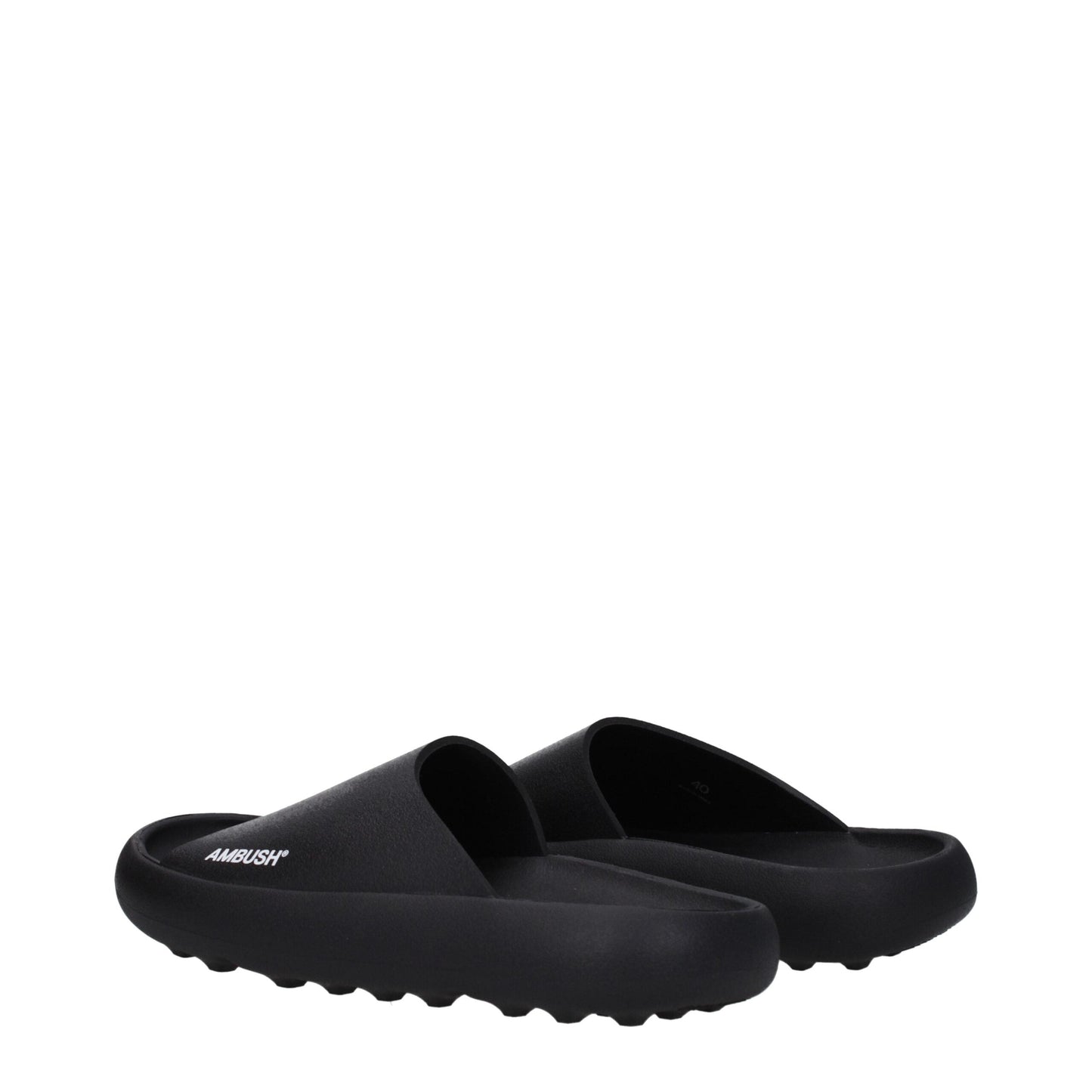 Ambush Black Cotton Slippers Sandals