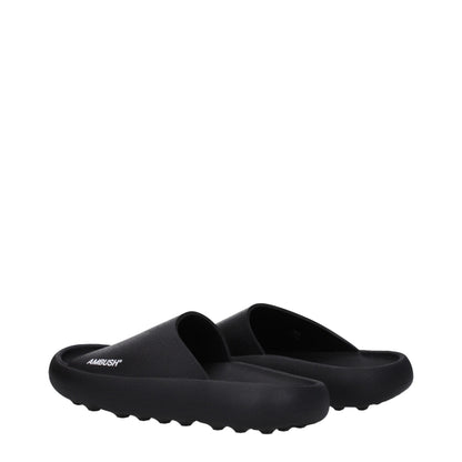 Ambush Black Cotton Slippers Sandals