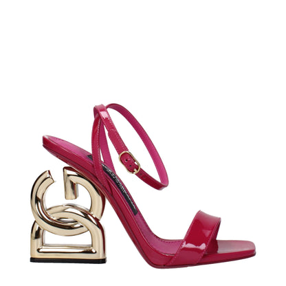 Dolce & Gabbana Pink Leather Stiletto Heels Sandals
