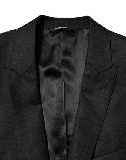 Dolce & Gabbana Black Jacquard Single Breasted 2 Piece Suit