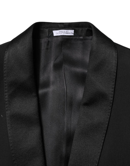 Dolce & Gabbana Black Wool 3 Piece Single Breasted Suit