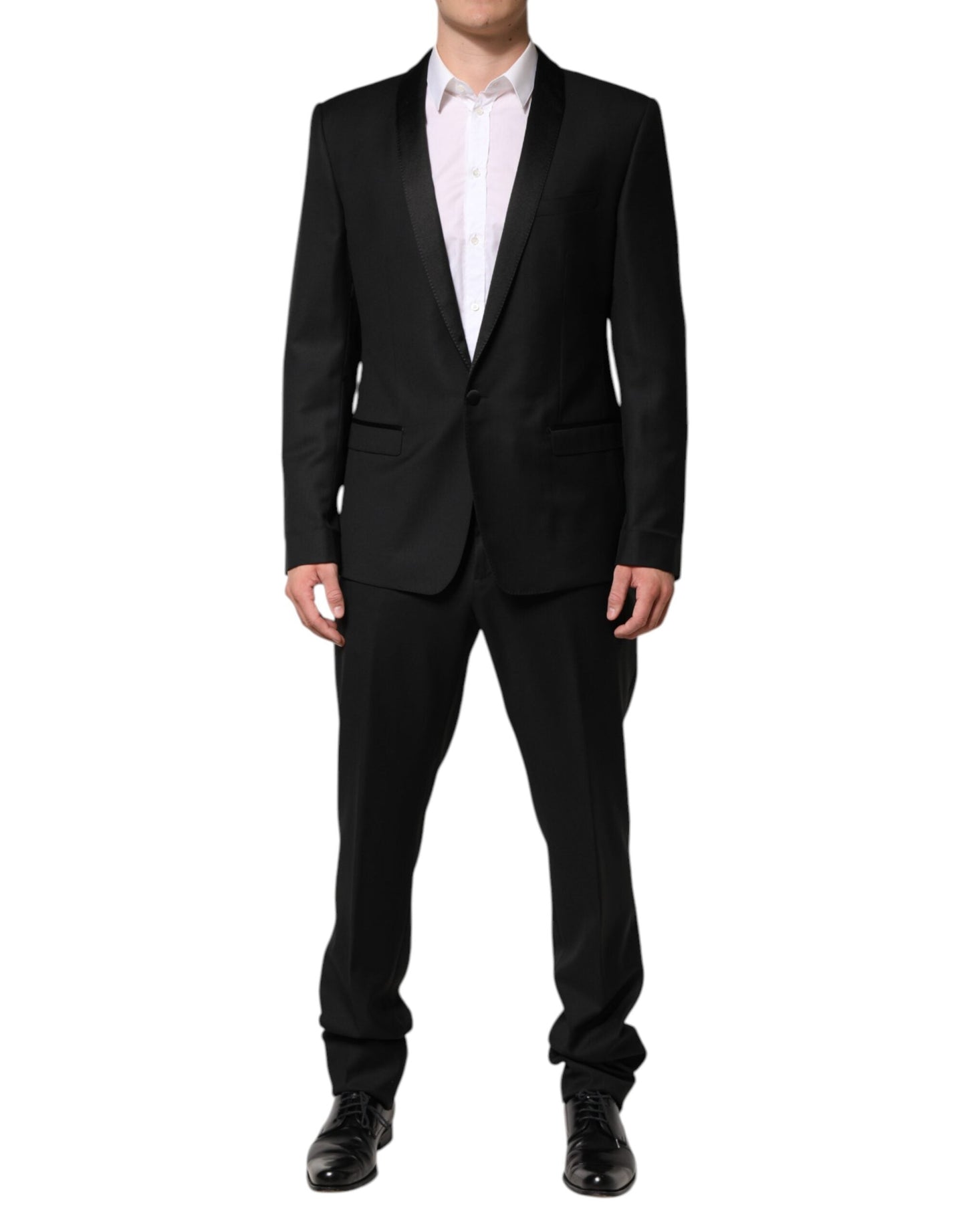 Dolce & Gabbana Black Wool Men Single Breasted 2 Piece Suit