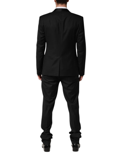 Dolce & Gabbana Black Wool Men Single Breasted 2 Piece Suit
